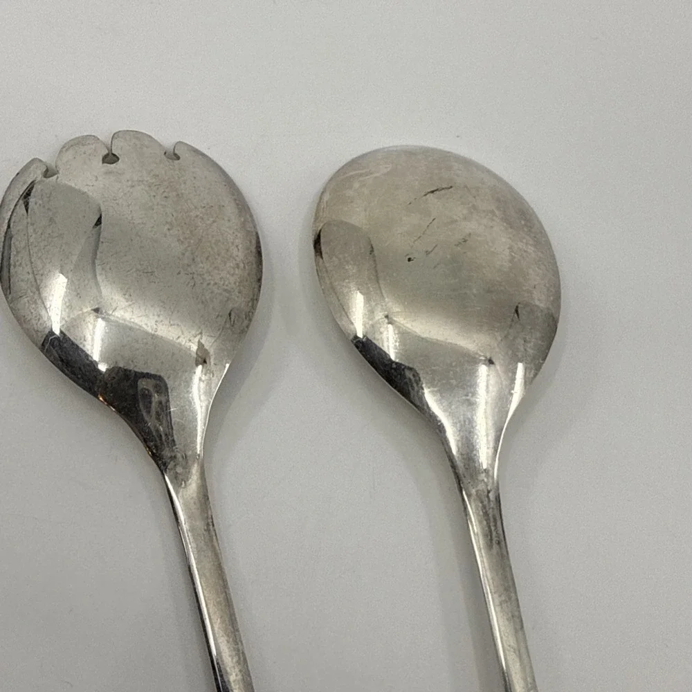 WA Sheffield England Salad‎ Servers Spoon Fork Serving Set Utensils 9.5